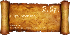 Ruge Szabina névjegykártya
